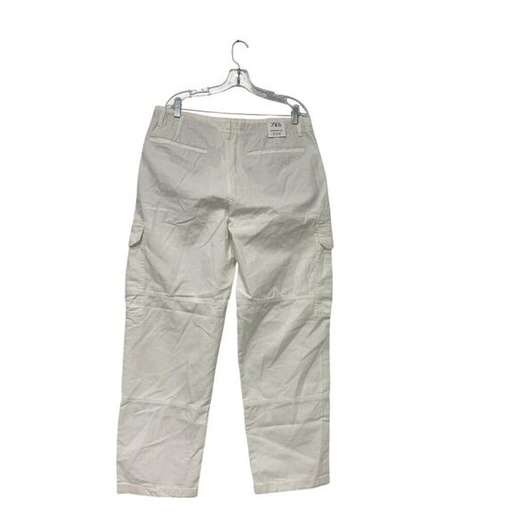 Zara Mens Cargo Pants EU 46 US 36 Oyster High Rise Straight Fit 6786/415 NWT - Picture 4 of 12